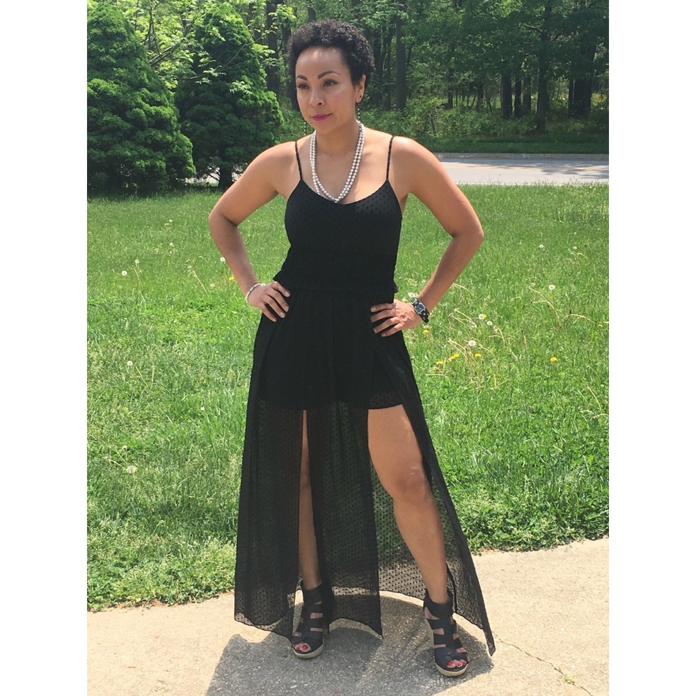 Black Maxi Romper Dress Size Small